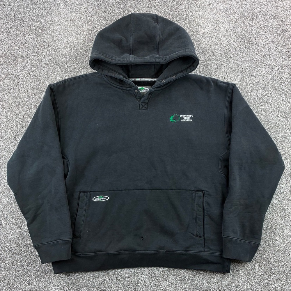 Arborwear Double Thick Hoodie Mens XL Black Integrity Tree Services Arborist